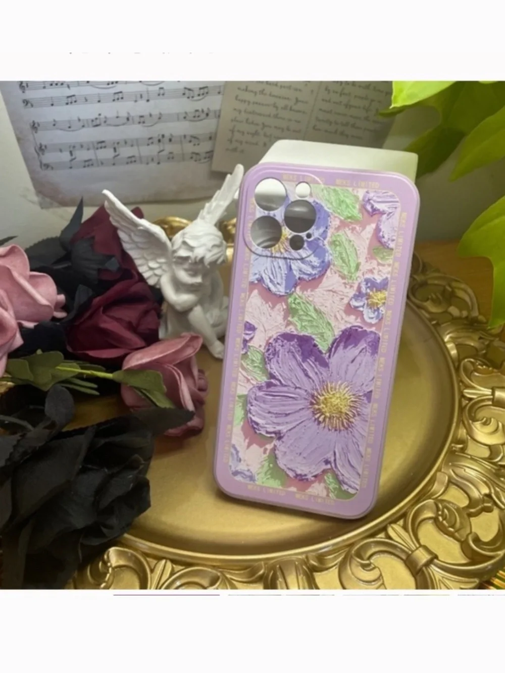 4 items.iPhone 12/12pro/12promax/13/13PRO/13PROMAX flowers case